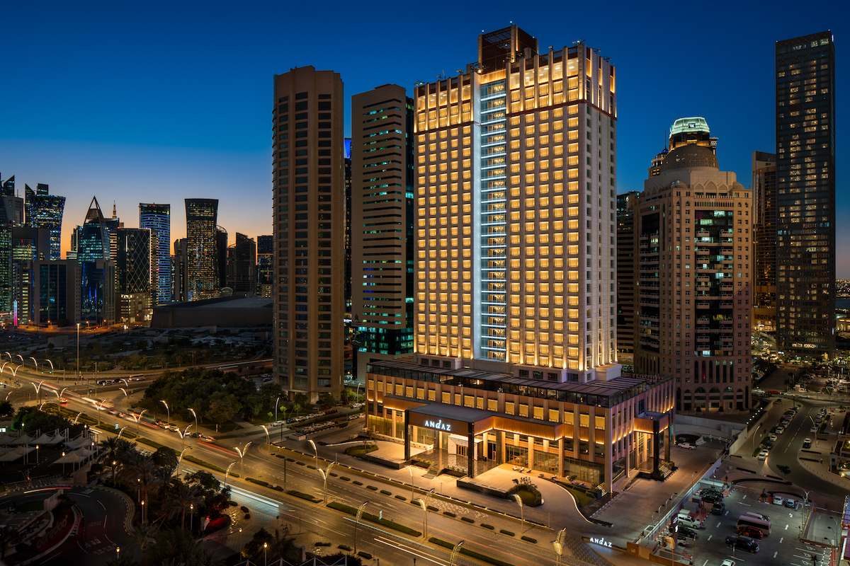 Andaz Doha exterior at night
