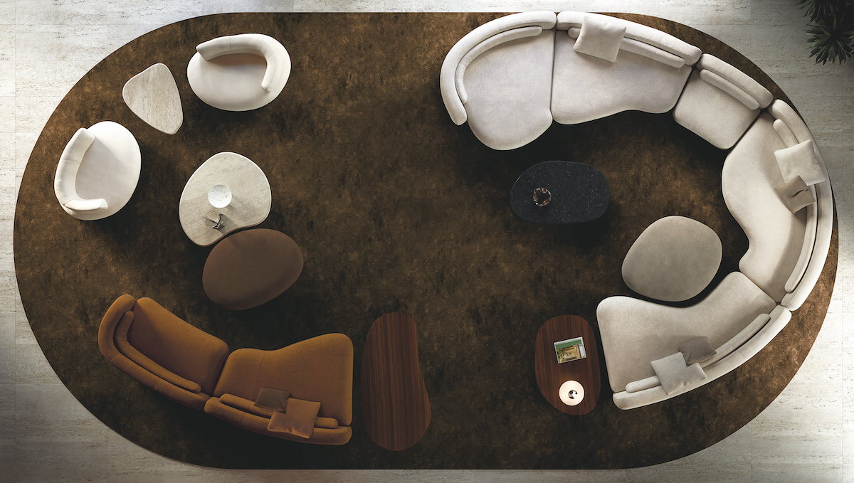Birdseye view of BÉZIER furniture from Minotti 