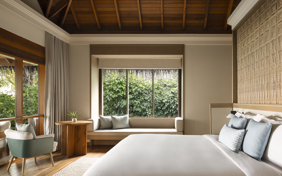 Bedroom inside Huvanfen Fushi - luxury interior design by BLINK