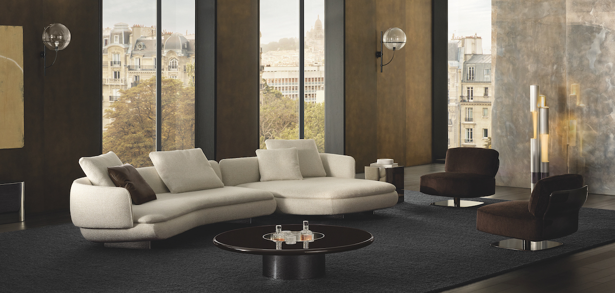 Vivienne sofa, by Minotti, in city appartment