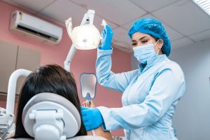 dentist and patient interacting