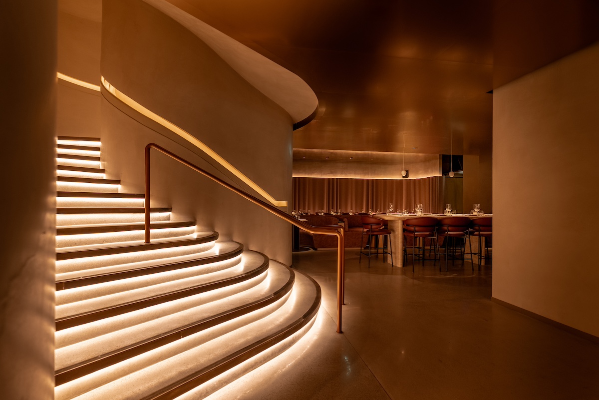 Entrance and staircase, lit with lighting to MR PORTER