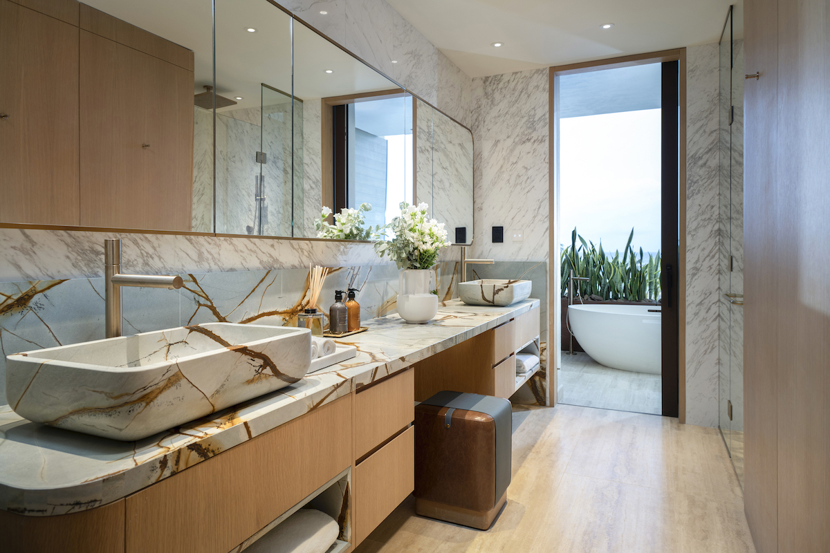 The St Regis Cap Cana bathroom and guestroom