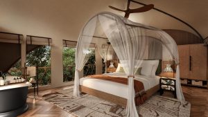 Tented accommodation - render showing Ritz Carlton lodge