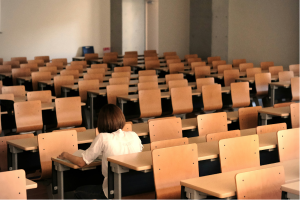 Person sitting an exam