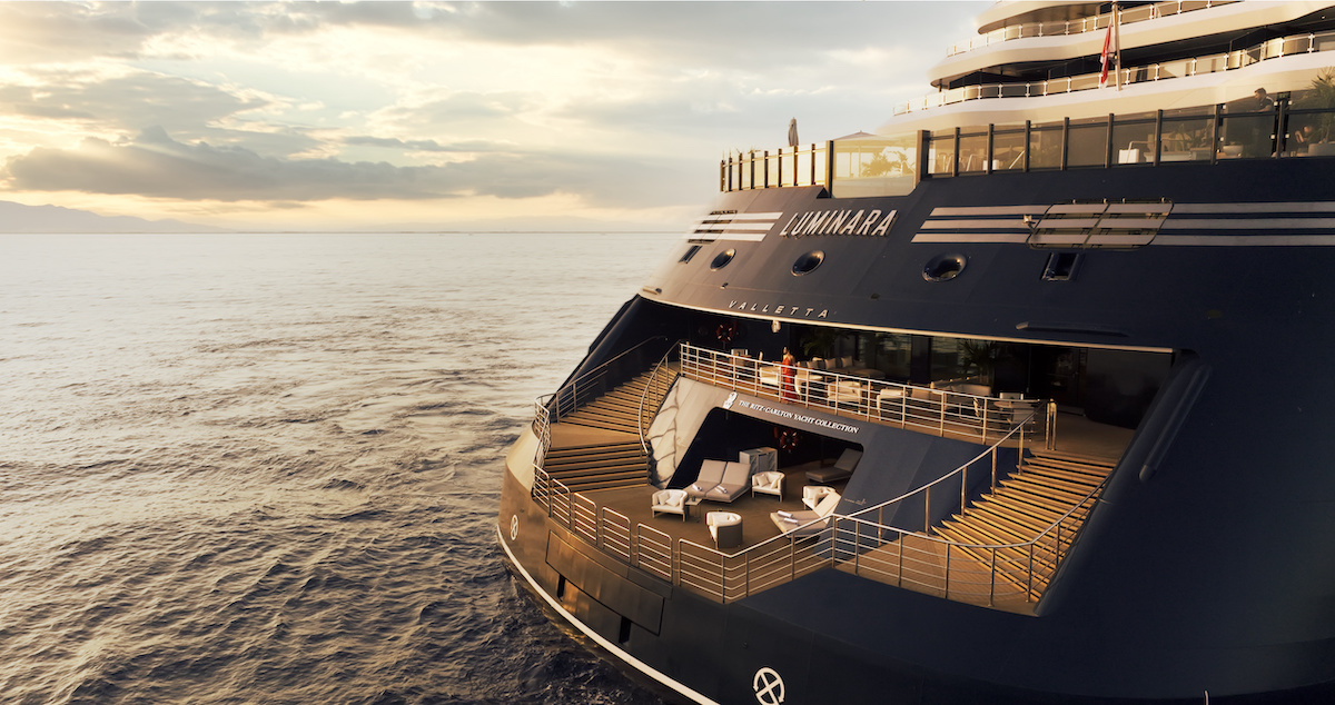 Exterior rear shot of Ritz-Carlton Yacht Collection's Luminara