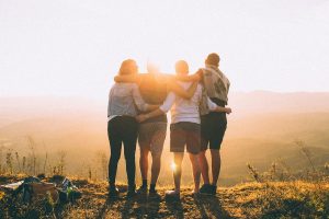 Teens and young people in the sunshine
